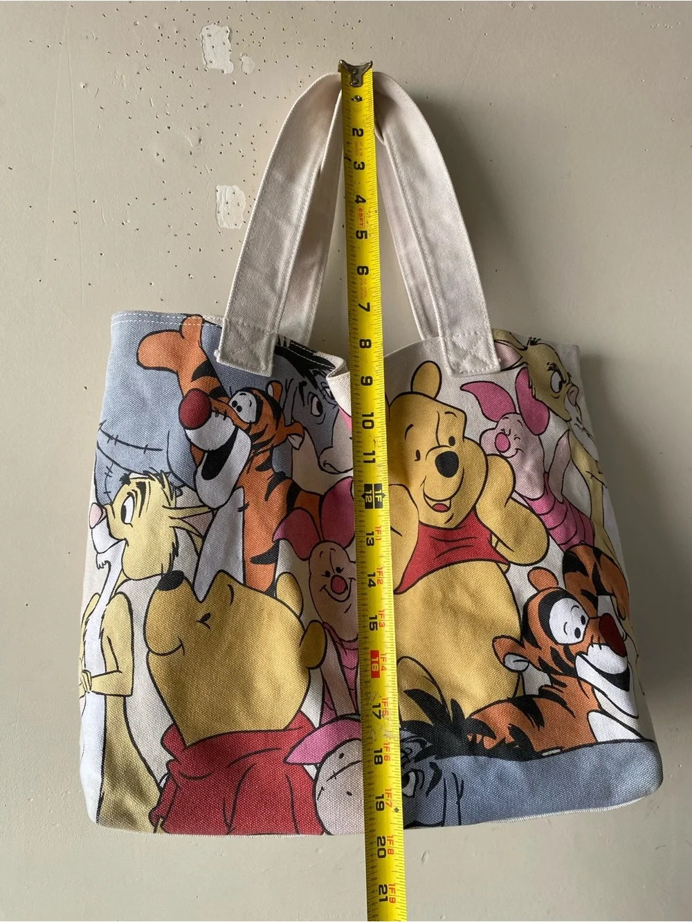 Disney Store Winnie The Pooh Friends Canvas Tote Bag Shopper Y2K OS